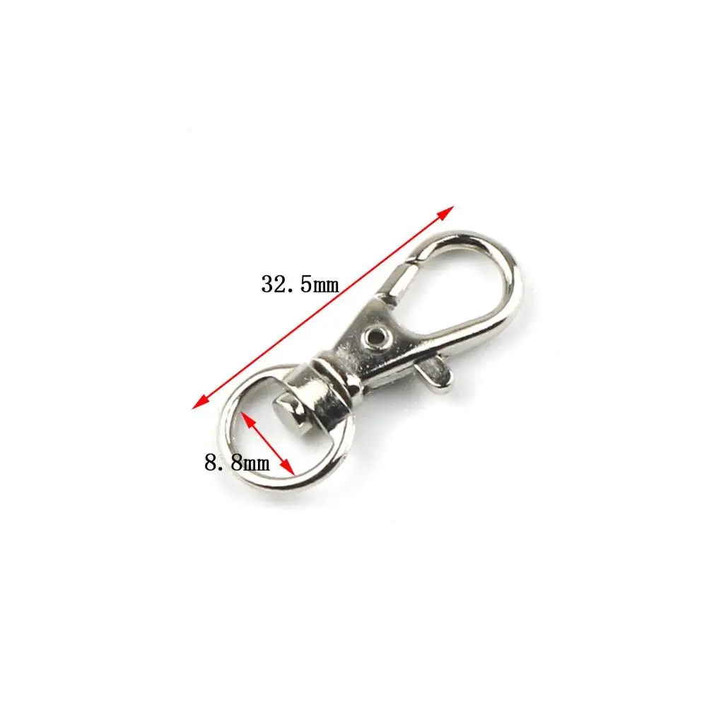 8.8mm 5 шт., металлический поворотный триггер, застежка-карабин, зажим, защелка, брелок для ключей, кольцо, Открытый шнурок, детали для сумки, выберите 6 размеров 8,8 мм~ 26 мм - Цвет: 8.8mm