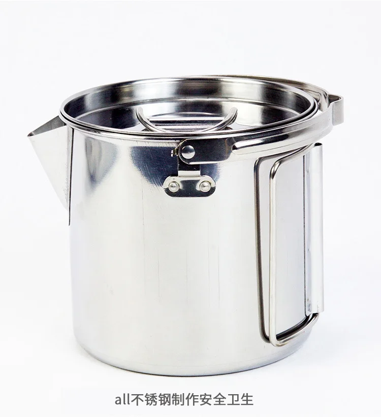 1.2L Открытый чайник из нержавеющей стали альпинистский кемпинговый чайник Портативный подвесной кухонная утварь кофе для пикника