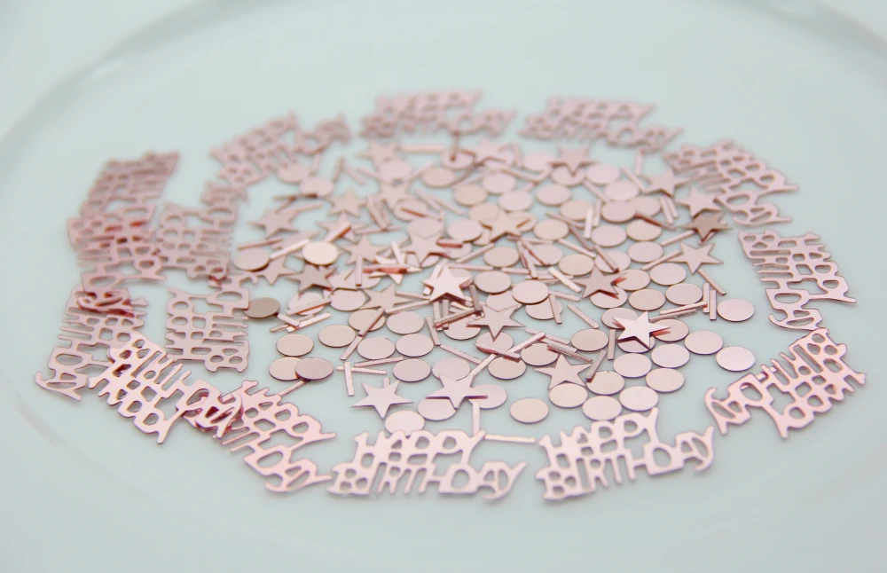 15 г/пакет с днем рождения конфетти блестки розовое золото звезды настольные