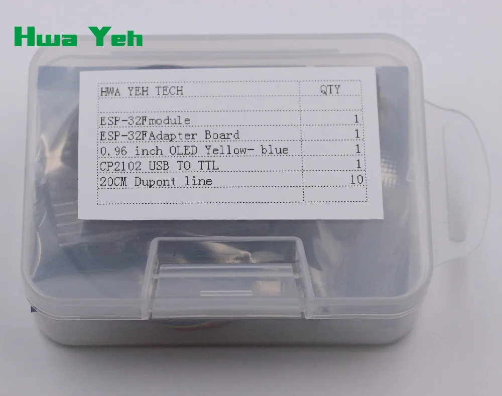ESP32F suite ESP-32F module + плата адаптера ESP32 модуль CP2102 OLED 0 96 дюйма желто-синий 20 см Dupont line