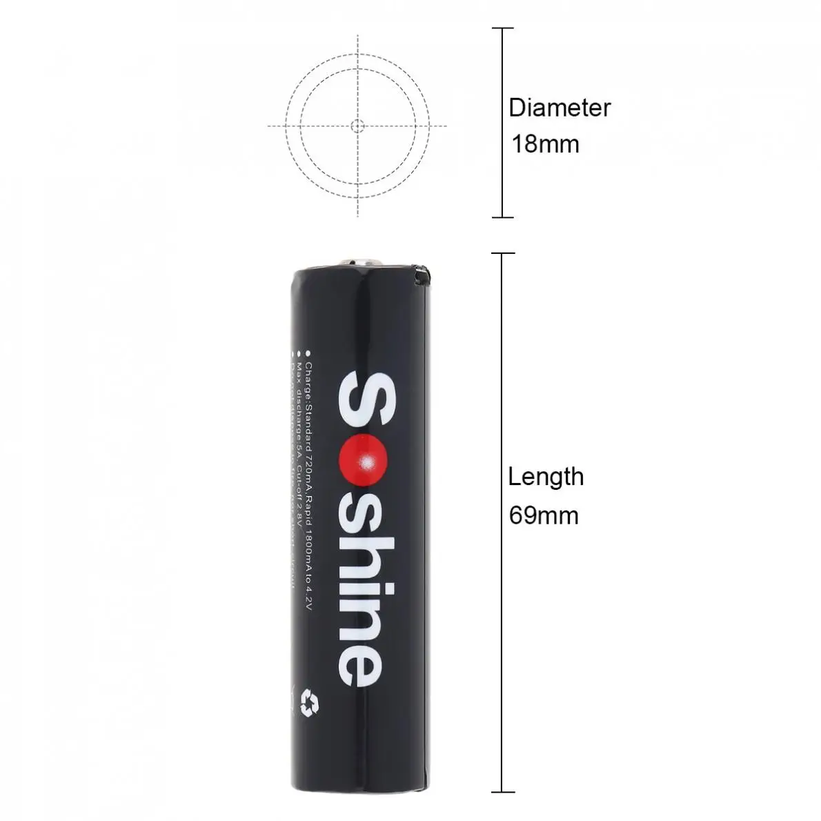 Аккумуляторная батарея Soshine NCR 18650 Li Ion 3 7 В 13 32 Вт/ч 3600 мАч с защитой от Micro USB для