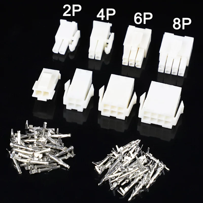10set/lot 4.14mm 2/4/6/8 pin Automotive 4.14 Electrical wire Connector Male Female cable terminal plug Kits Motorcycle car