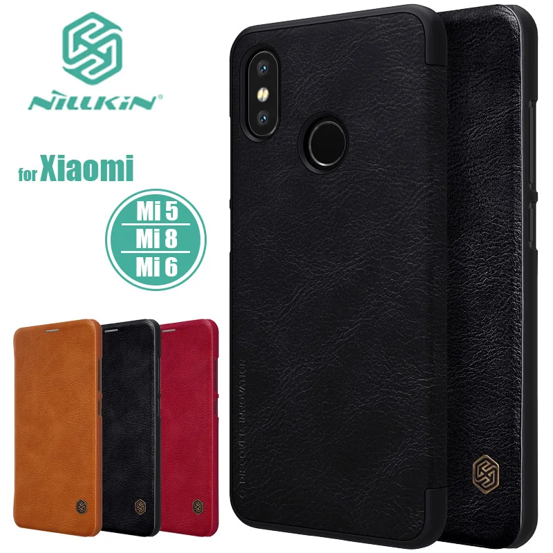 Чехол для Xiaomi Mi Note 10 Pro 9 8 SE кожаный чехол книжка серии Nillkin Qin 6 Mi9 Mi8 CC9 телефона|phone