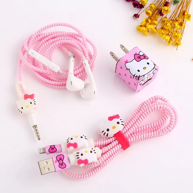 Набор стикеров для iphone 5 6 6s 7plus защита кабеля и наушников|earphone protector|cable earphones