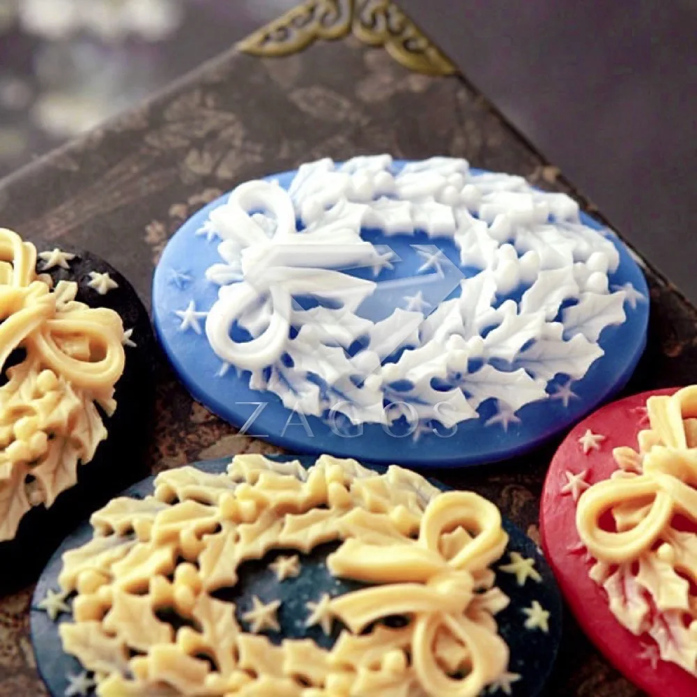 2/4 шт. искусственная овальная Рождественская елка с плоским основанием Камея