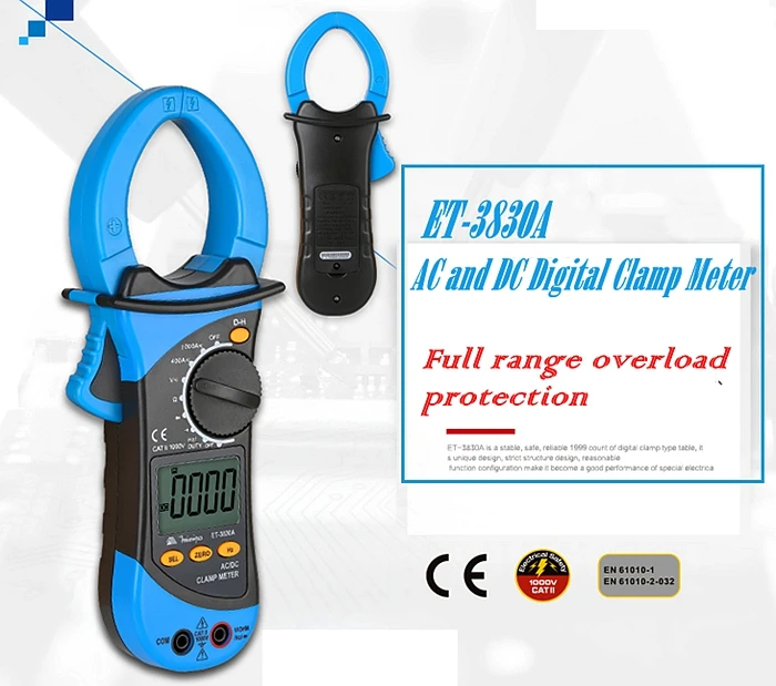 MINIPA ET-3830A Цифровой мультиметр зажим, мультиметр, ACA/DCA 1000A клещи. Макс