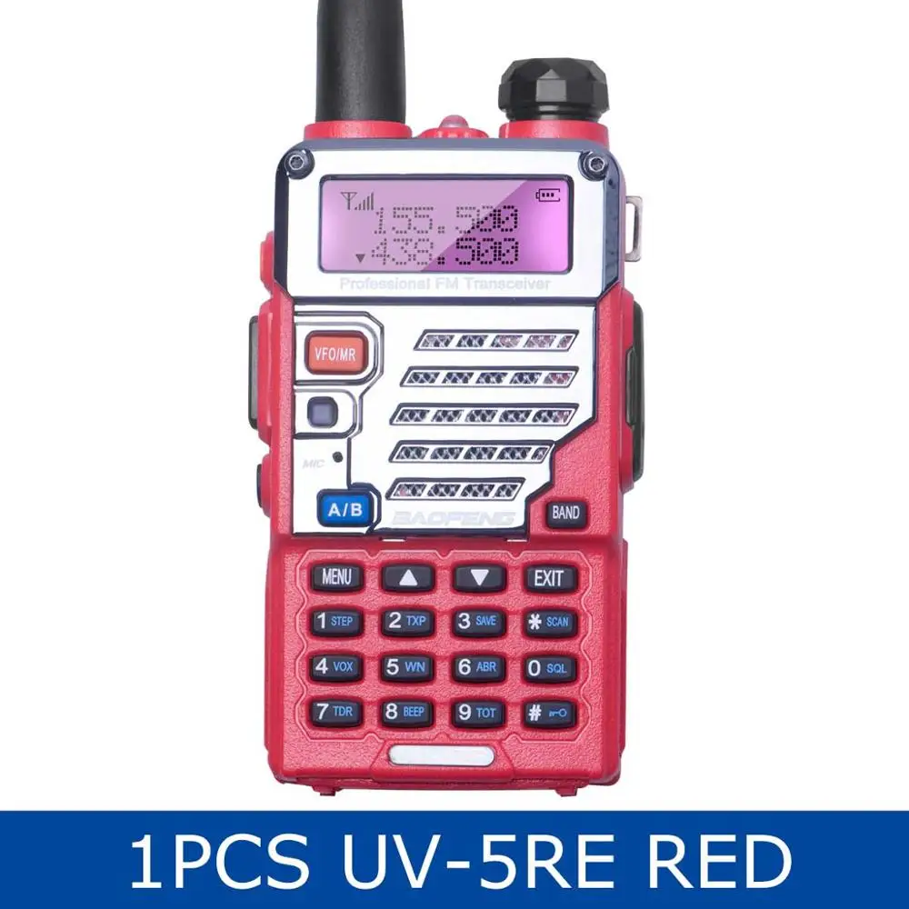 Red 5RE Baofeng UV-5RE Двухдиапазонная рация UV5RE CB радио 128CH VOX стальная оболочка Ham Радио Профессиональный приемопередатчик для охотничьего радио - Цвет: Red 5RE