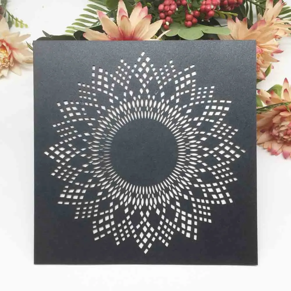 50 шт./лот бумажные открытки с подсолнухами для свадебных приглашений цветок