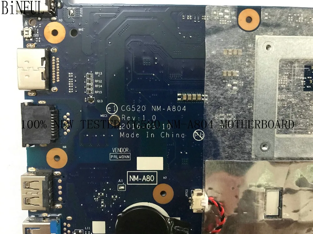 Материнская плата BiNFUL для LENOVO 110 15IBR CG250 CG520 100% Новая рабочая материнская ноутбука