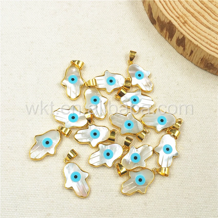Женский уникальный дизайн подвеска в виде ракушки с изображением рук сглаза