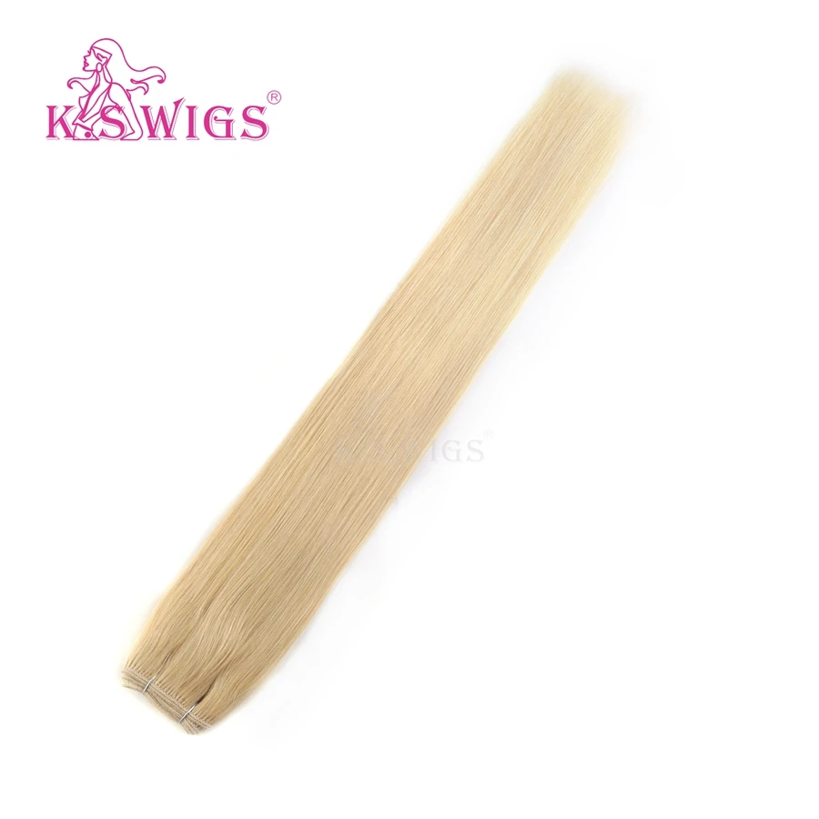 #613 K.S парики 20 ''прямые волосы remy уток человеческих волос двойные нарисованные натуральные кудрявые пучки волос 100 г/шт - Цвет: #613