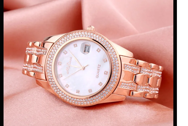 Женские кварцевые часы с браслетом из стали и кристаллами|montre femme|montre relogiomontre women |