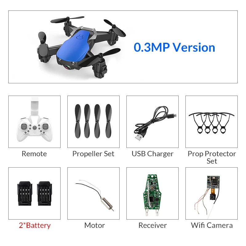 Eachine E61/E61HW Мини WiFi FPV с HD камерой режим удержания высоты складной Радиоуправляемый Дрон Квадрокоптер RTF - Цвет: blue 0.3mp 2battery