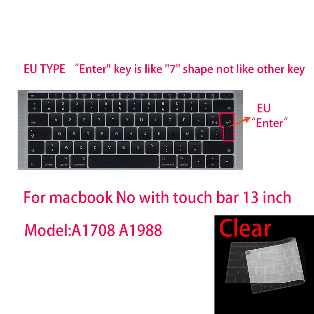 Для Apple Macbook pro13/11Air 13/15 Retina12 дюймов все серии Силиконовый чехол для клавиатуры прозрачная защитная пленка EU/US - Цвет: F