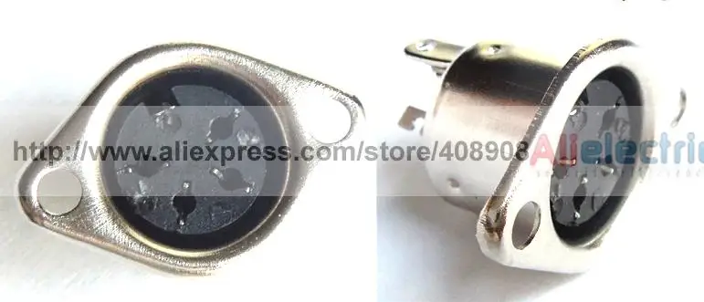 100 шт. x Металлический корпус Hulled 3/4/5/6/7/8 Pin DIN гнездовой разъем монтажные разъемы