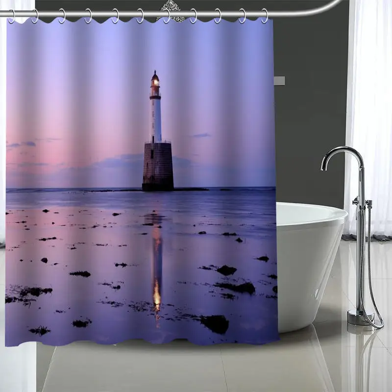 New Custom lighthouse Curtains Polyester Bathroom Waterproof Shower Curtain With Plastic Hooks More Size | Дом и сад