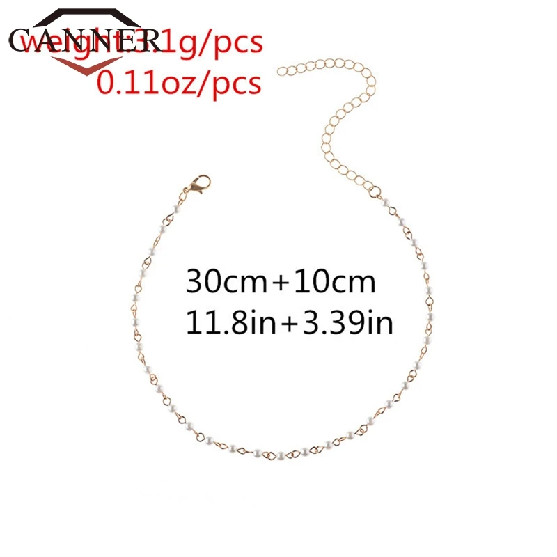 CANNER Простые Модные Белые бусы цепочка чокер короткое ожерелье имитация жемчуга