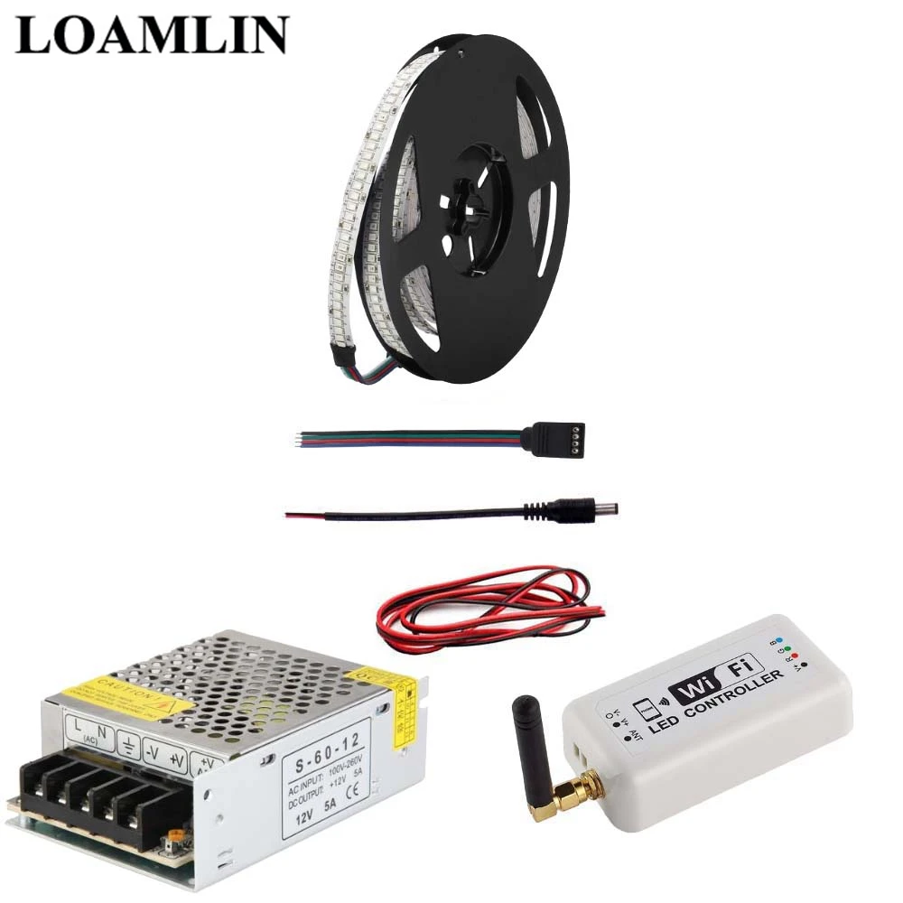 5 м 10 15 20 2835SMD 234 светодиодов/м RGB Светодиодная лента с WIFI Led контроллером DC12V