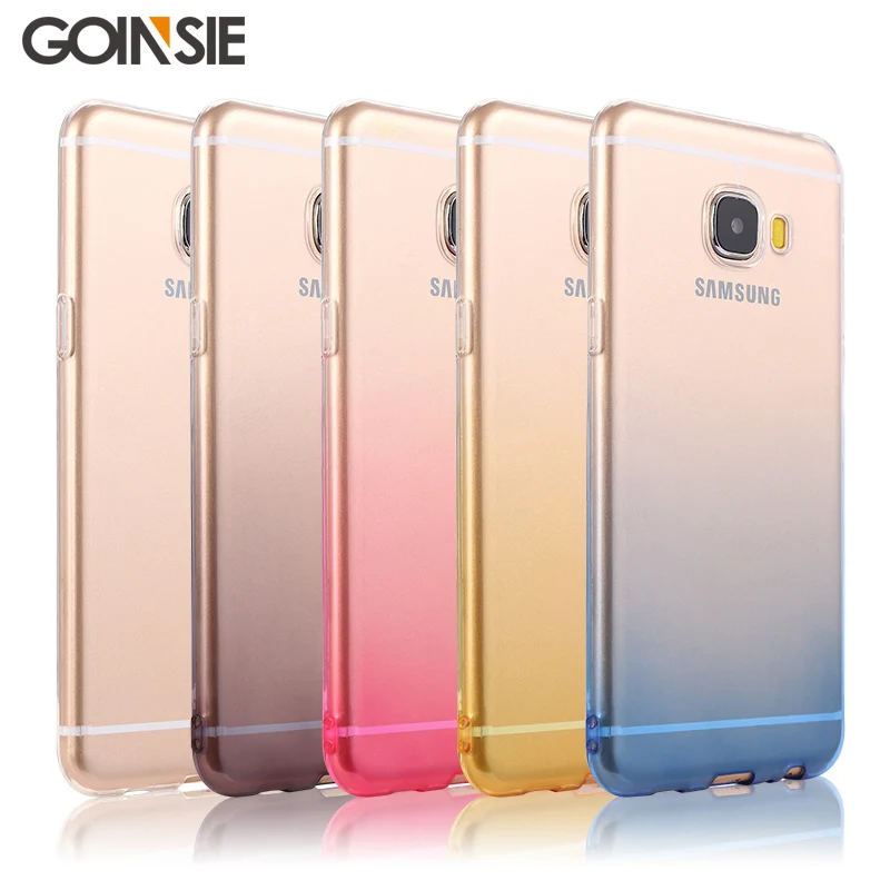 Silicone Soft Phone Cases for Samsung Galaxy C5 / Pro C5000 C5010 Case Cover 5.2 Transparent Gradient Cute Mobile Funda |