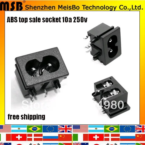 Многофункциональный CE ROHS 250 В 2.5a ABS Материал адаптер socket 1000 шт./лот Бесплатная