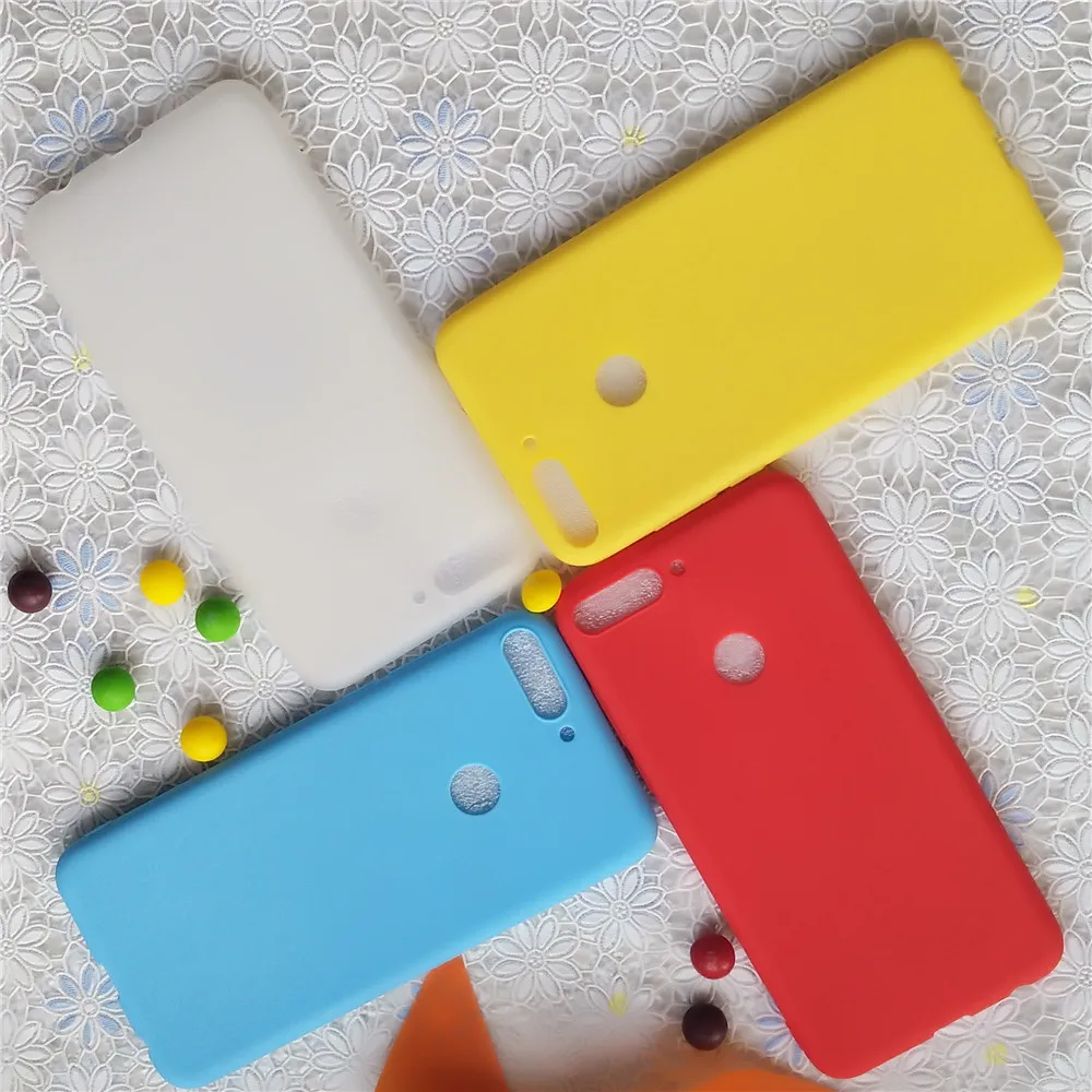 Простая однотонная задняя крышка для Huawei Y7 prime 2018 5 99 ''Macarons Цветной силиконовый