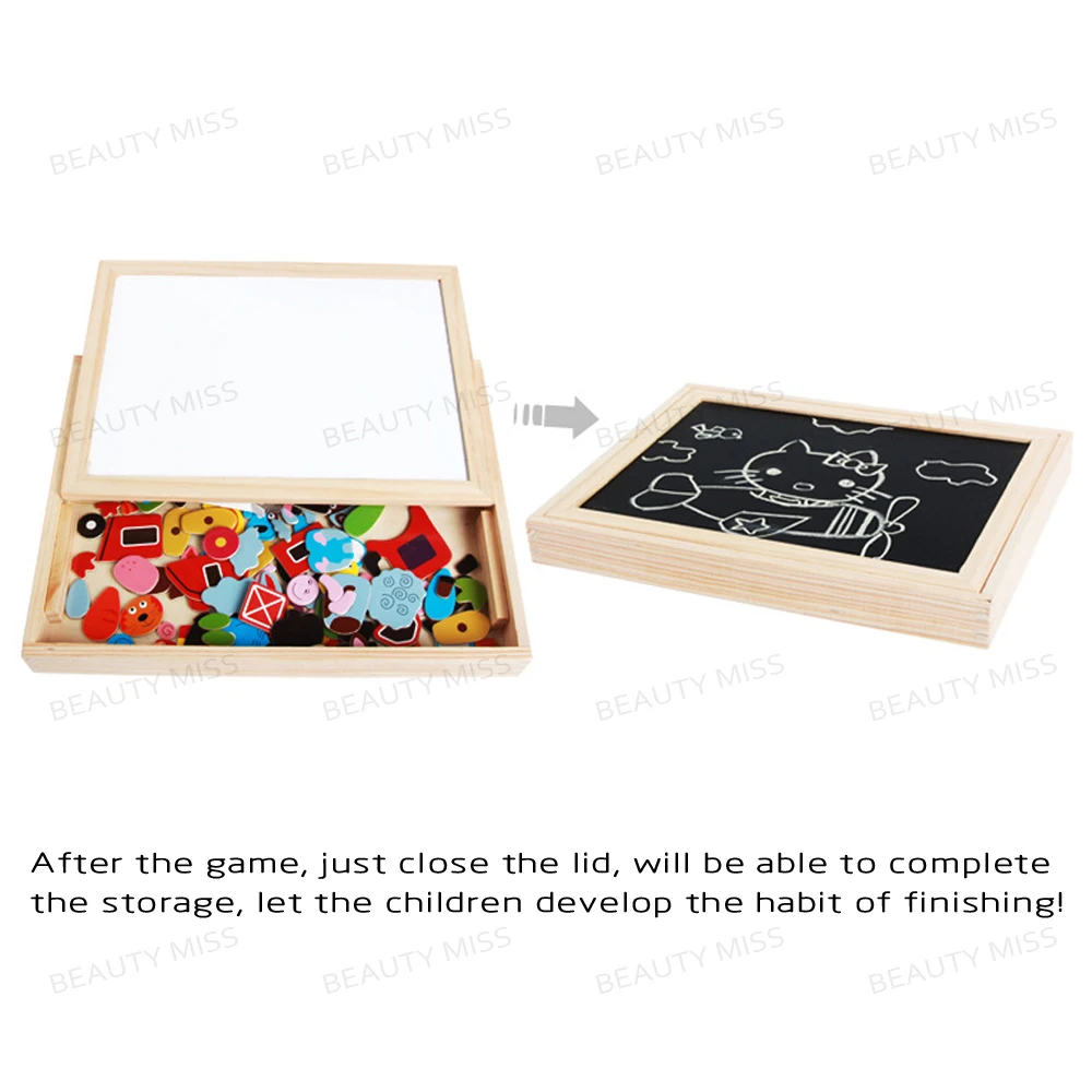 Деревянный магнитный мольберт с изображением лесных животных пазл игрушечная