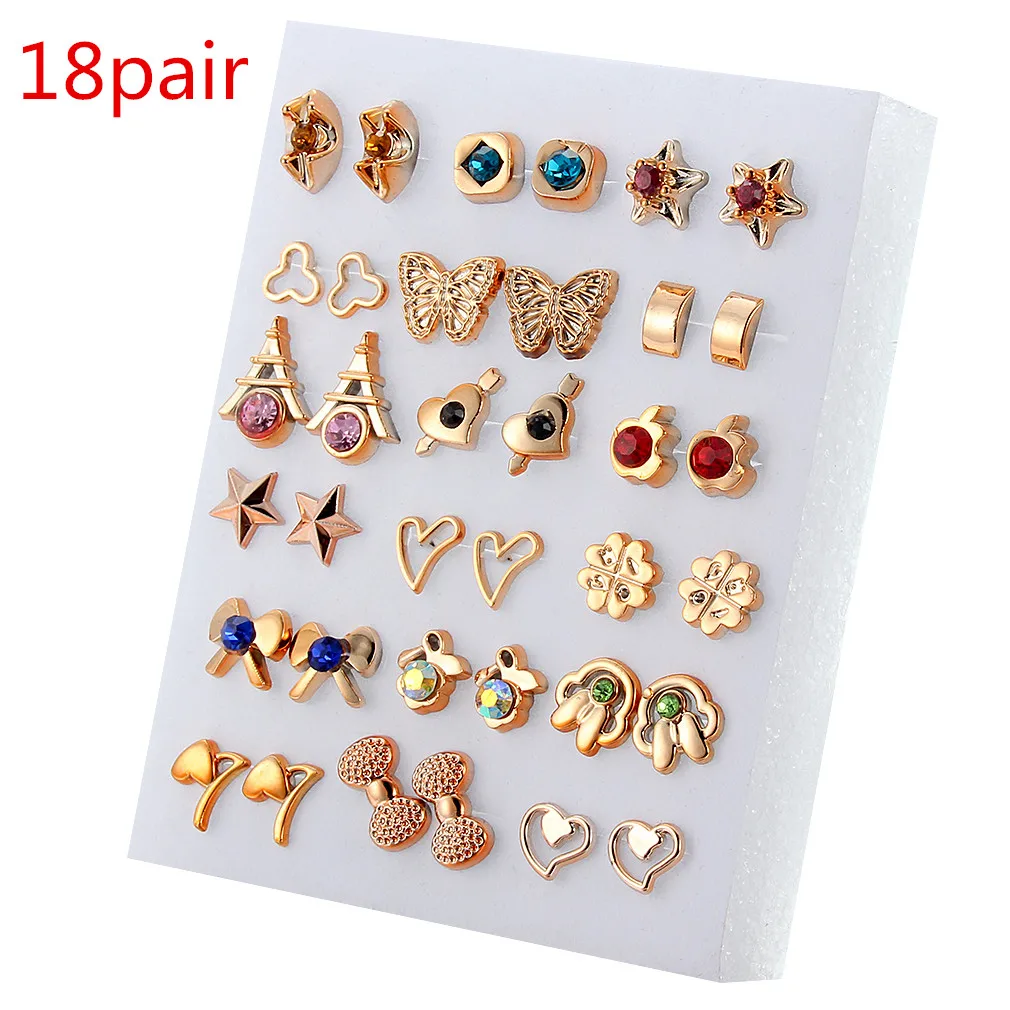 36 пар модные серьги гвоздики с бантом снежинка кот ручной работы героями