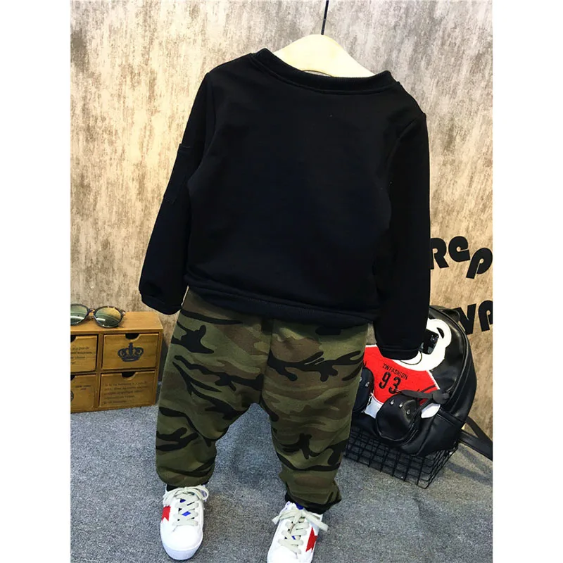 Одежда для мальчиков 2019 весенне-Осенняя детская одежда камуфляжный пуловер с