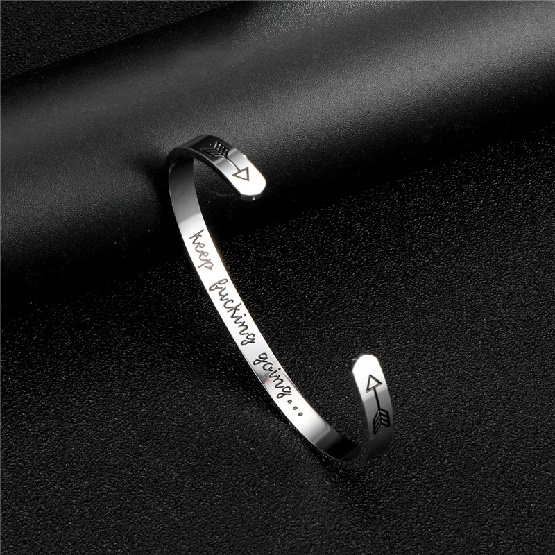 Серебряный трееди вдохновляющие держать движение браслеты мотивационный друг