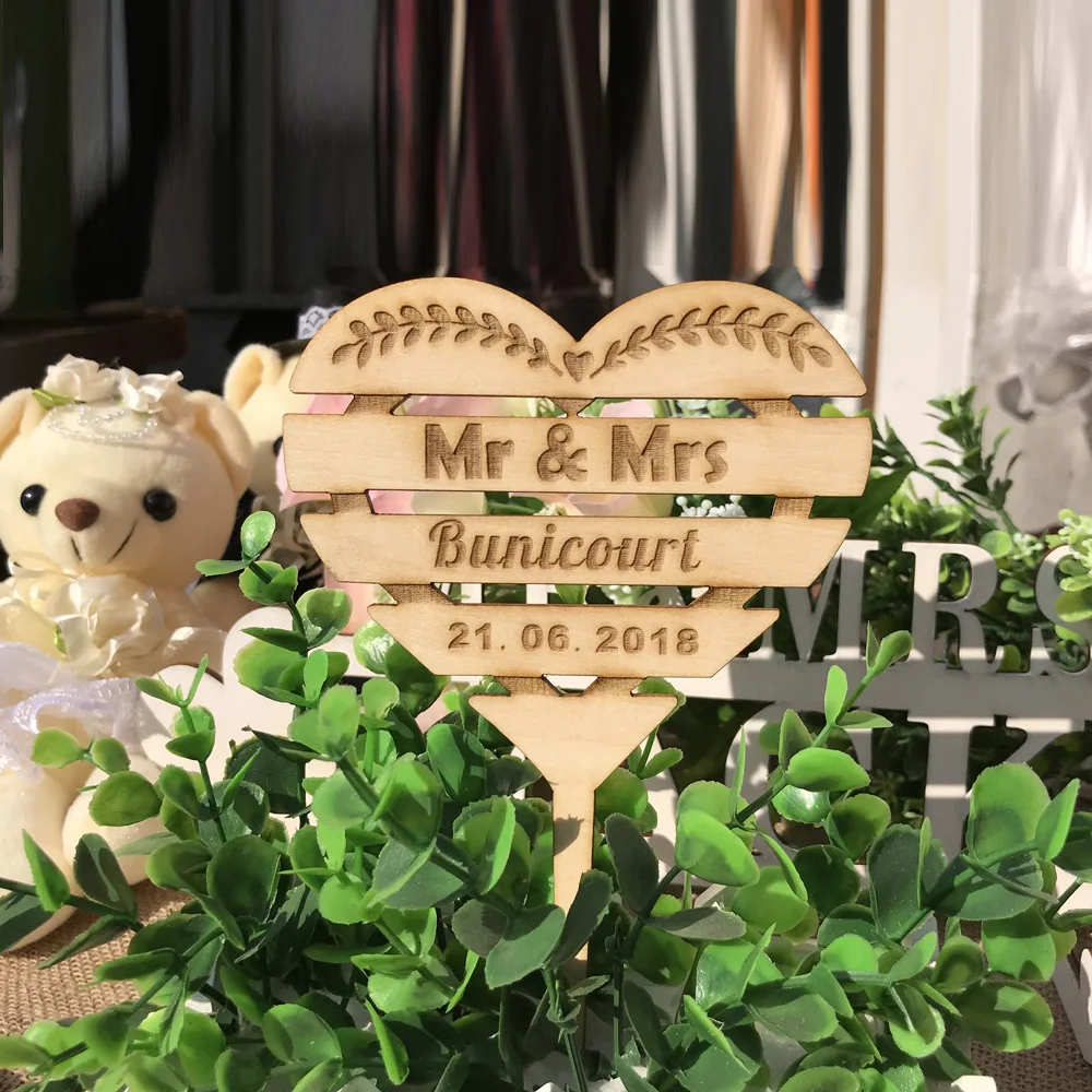 Пользовательские имена персонализированное название деревянный Топпер для