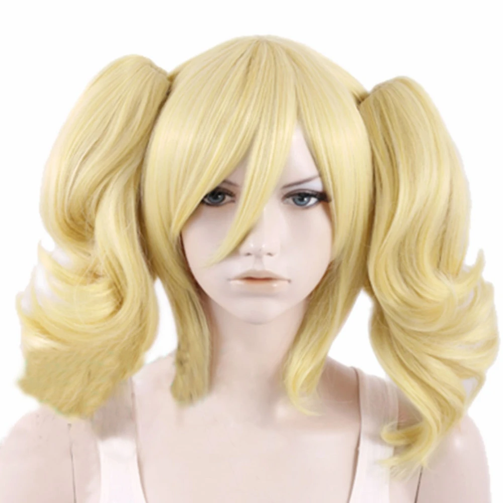 Arkham City Harley Quinn Fashion Golden Yellow Hair Wig Women 2018 Cosplay Costume Accessories For Halloween Christmas Party |