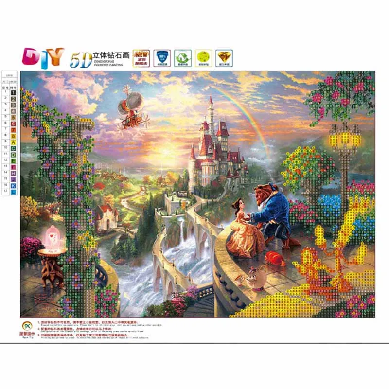 5D алмазная живопись FineTime сделай сам мультяшная серия красавица зверь украшение