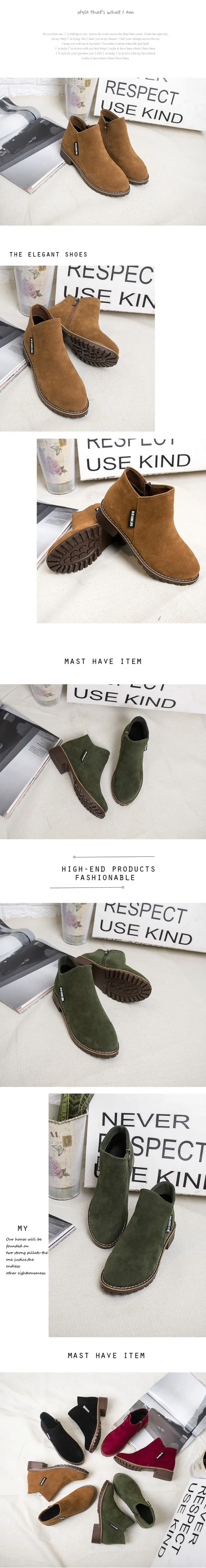 NEW Women Martin Boots Autumn Winter Boots Classic Zipper Snow Ankle Boots Winter Suede Warm Fur Plush Women Shoes 35-40