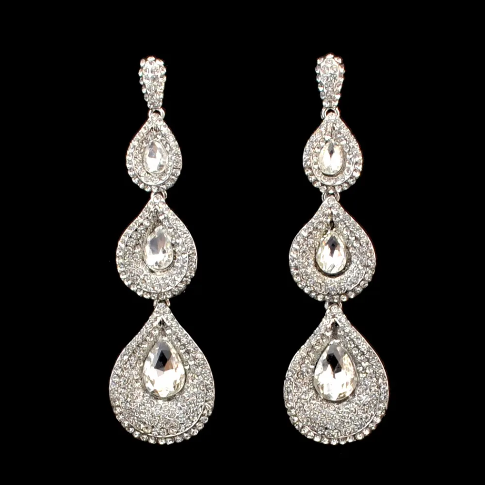 Unqiue Зеленый Фиолетовый Синий Rhineston серьги ювелирные изделия Капли Воды Роскошный Кристалл Камень Свадебные серьги Букле д 'ореиль