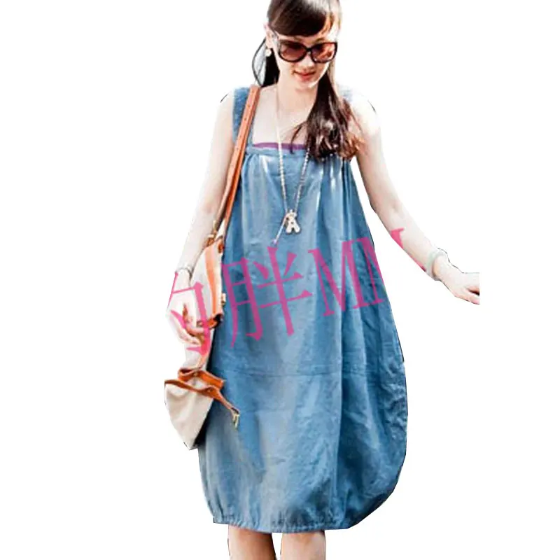 Джинсовые Свободные повседневные платья платье с подтяжками модное больших