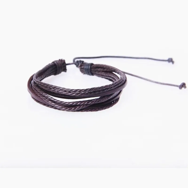 JINSE хит ручная работа модные мужские ювелирные изделия кожаный плетеный браслет