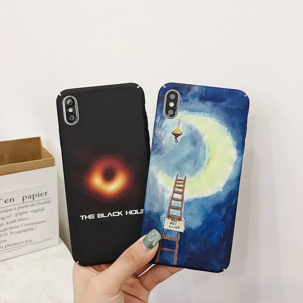 Чехол KISSCASE Moonlight с узором для iPhone 7 8 X XR XS Max 6 полностью Облегающий мягкий ночной