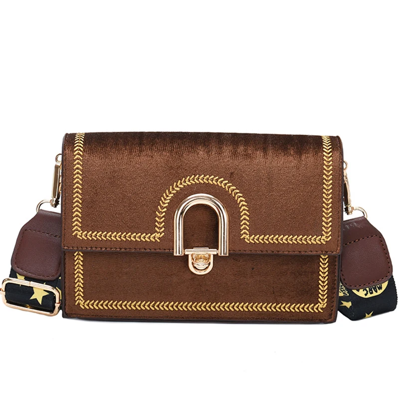 Бархатные женские сумки элегантные длинные цепи сумка осень зима ретро Женская