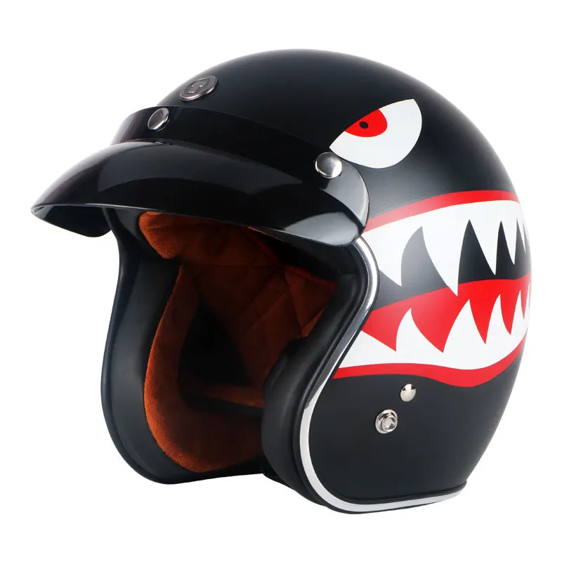 TORC moto rcycle шлем винтажный с открытым лицом мото rbike moto cross jet Ретро персонализированный шлем capacete moto брендовый шлем - Цвет: matte shark