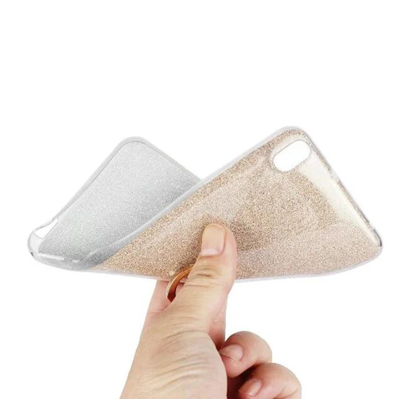 Cover Mobile Phone Case For HTC Desire 816 D816 5.5&quot TPU Silicone Gel Transparent Shell Flash Glitter Powder Finger Ring Stent |