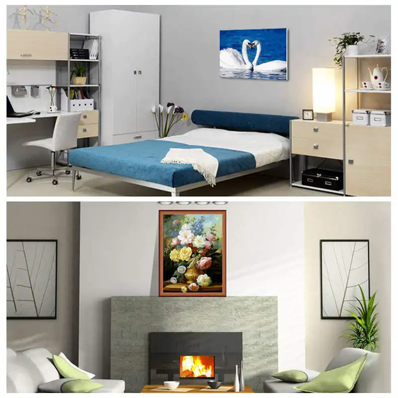 Roamily DIY некадрированным Цифровая живопись маслом милые цветы и Товары для птиц на