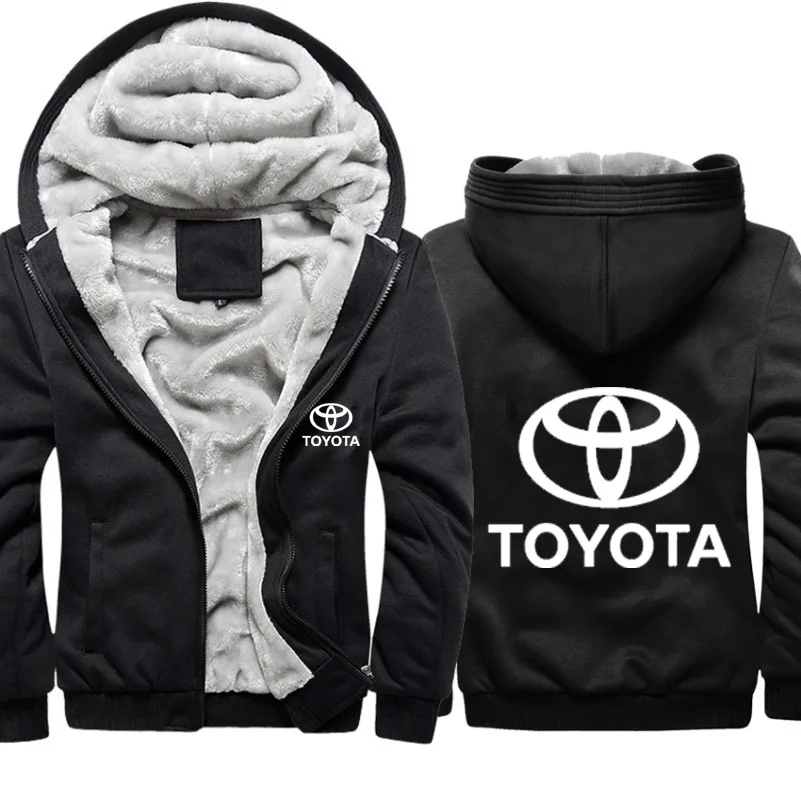 806 Мужские толстовки с капюшоном с логотипом Toyota, мужская куртка с капюшоном, зимняя плотная Теплая Флисовая хлопковая камуфляжная куртка на молнии, мужская куртка-реглан - Color: 806