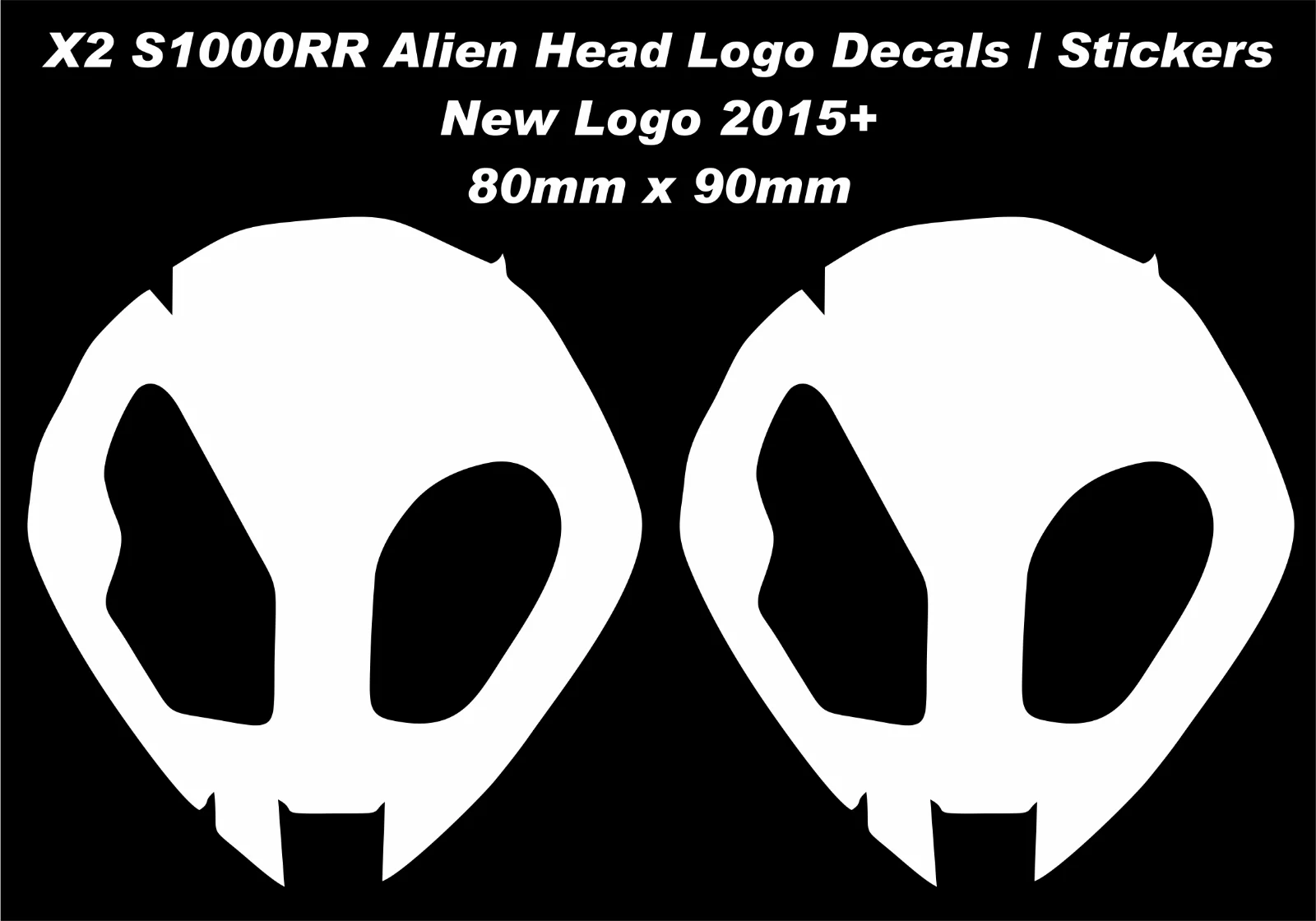 

S1000RR Alien Head Logo Fairing Upper Fairing Decals / Stickers Fit For BMW HP4 (2 STICKERS) NEW Logo 2015 +