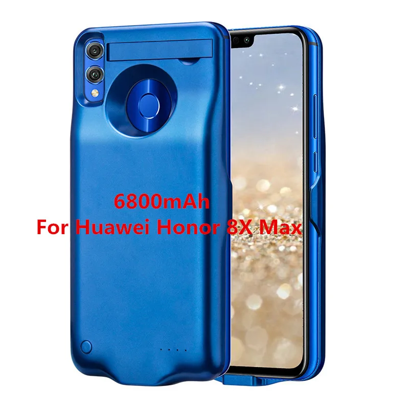 Ультра тонкий внешний аккумулятор 6000/6800 мА/ч для huawei Honor 8X, портативное зарядное устройство для Honor 8X MAX, внешний аккумулятор - Цвет: For honor 8Xmax blue