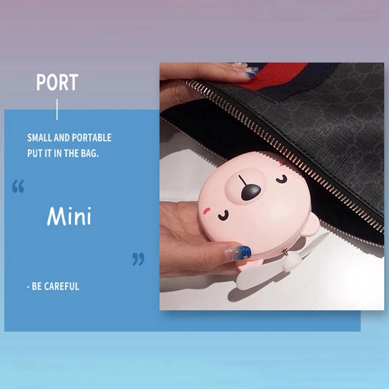 Поросенок Красота Портативный светодиодный зеркальный Карманный вентилятор Usb