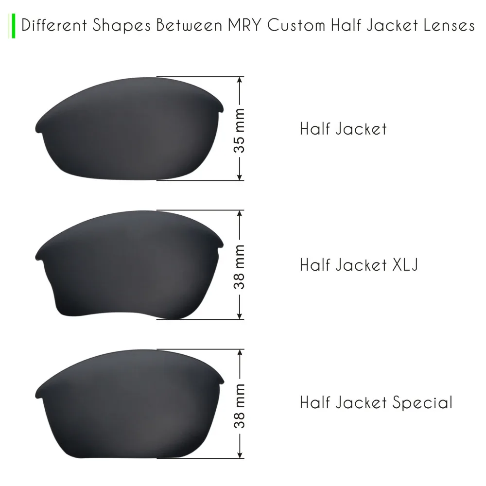 Поляризованные Сменные линзы Mryok против царапин для Oakley Half Jacket Special Glasses Stealth Black |