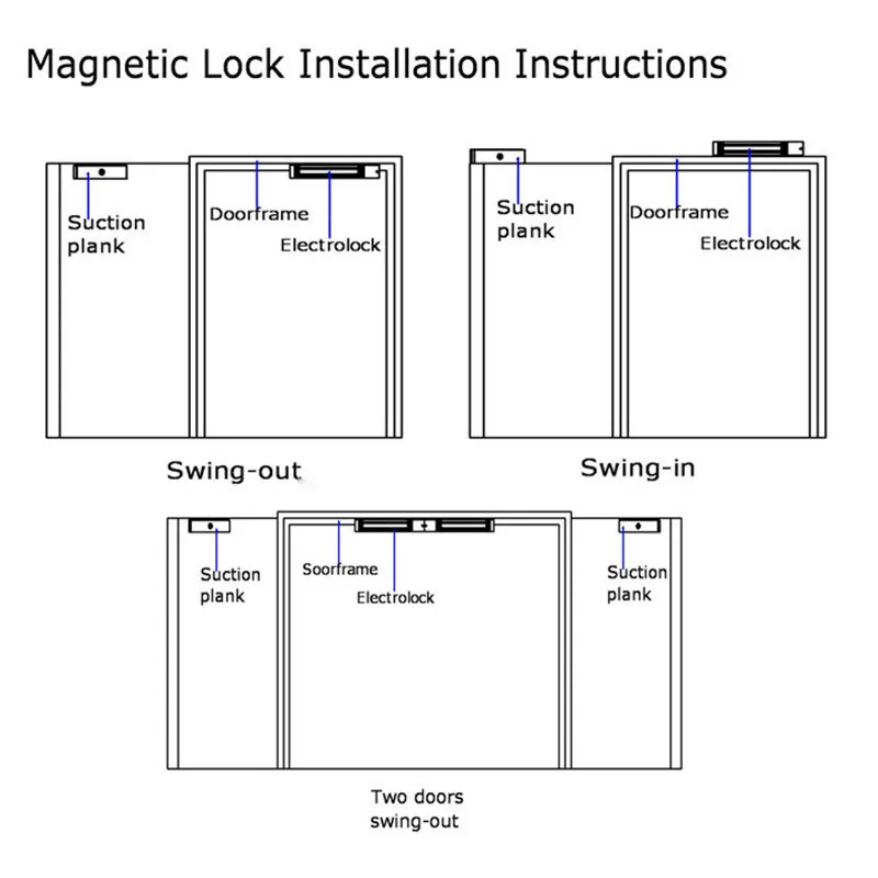 Электрический магнитный замок intop дверной с контролем доступа 60 кг 100 фунтов
