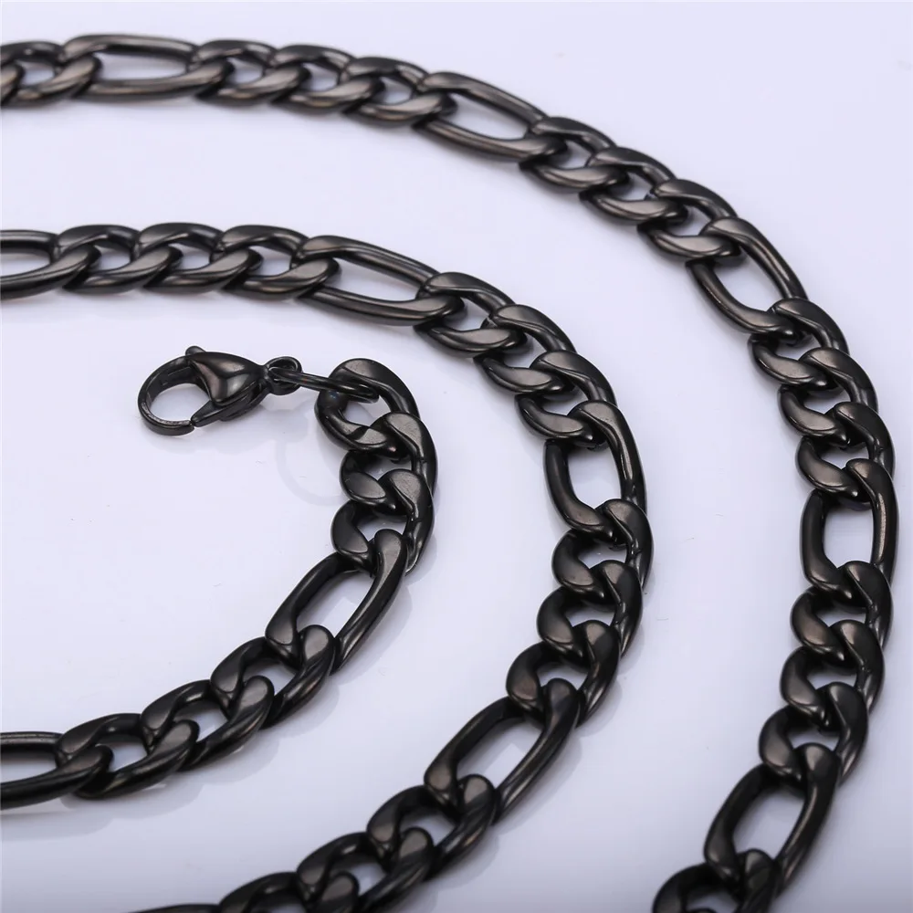 Ювелирные наборы модные мужские крупные цепи Figaro 316L титановая нержавеющая сталь