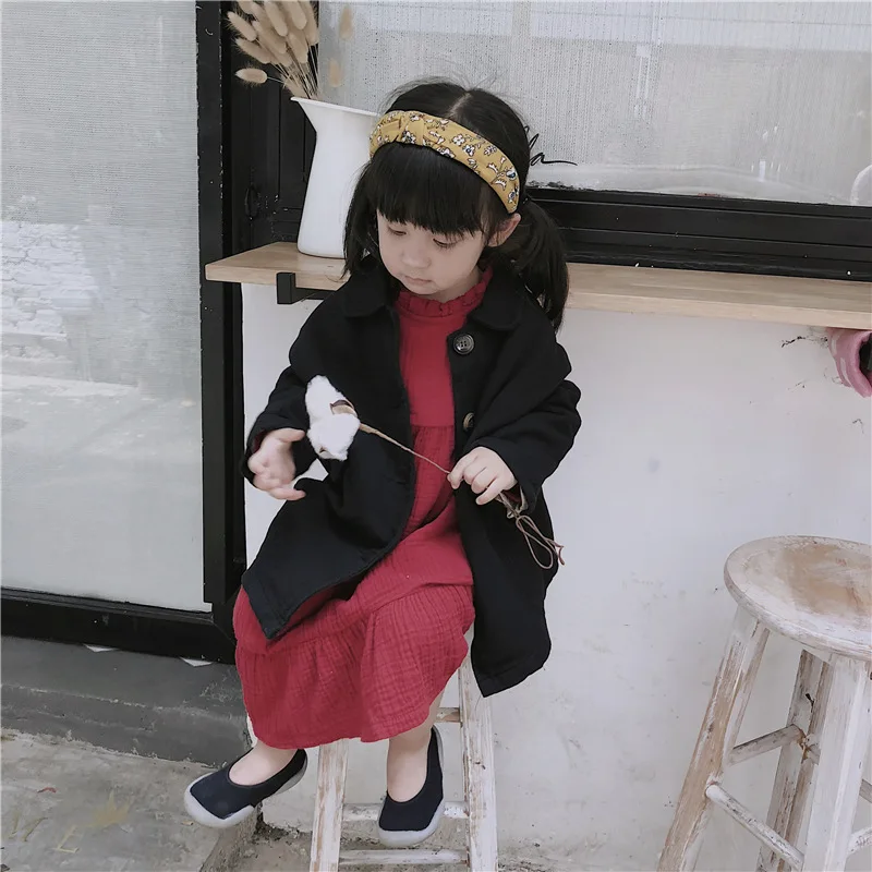 2018 Autumn Toddler Girl Dress Korean Linen Clothings Maxi Clothes | Детская одежда и обувь