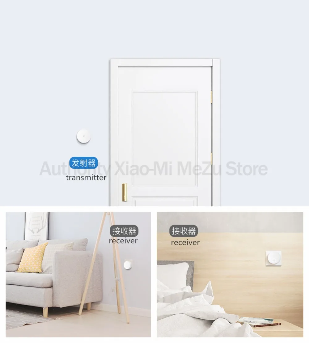 Xiaomi Linptech самогенерирующий беспроводной дверной звонок без батареи без проводки отключение памяти привычки переменного тока 110-240 В Работа с приложением mihome
